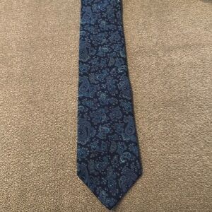 Liberty of London Wool Necktie Tie Blue & Green Paisley (TD)